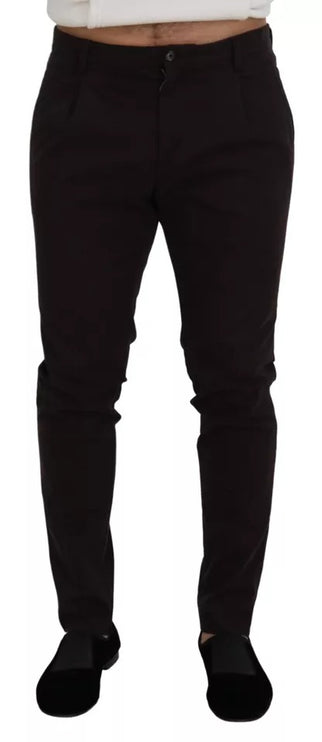 Bruine magere mannen katoenen stretch broek