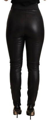 Zwart magere leggings lederen broek