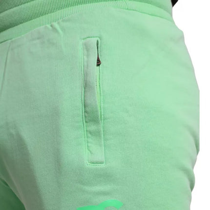 Neon groene katoen stretch jogger jogg bants broek