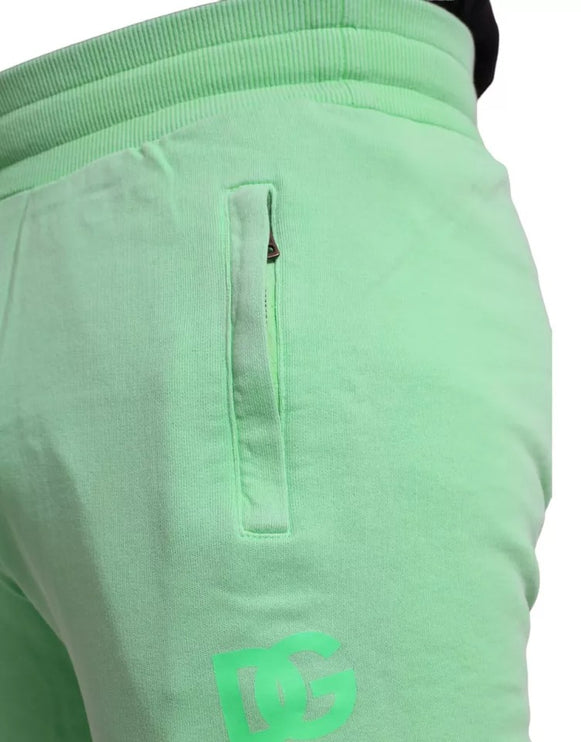 Neon groene katoen stretch jogger jogg bants broek