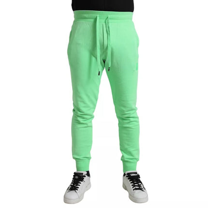 Neon groene katoen stretch jogger jogg bants broek