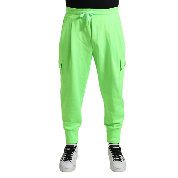 Neon groene polyester jogger joggerbroek broek