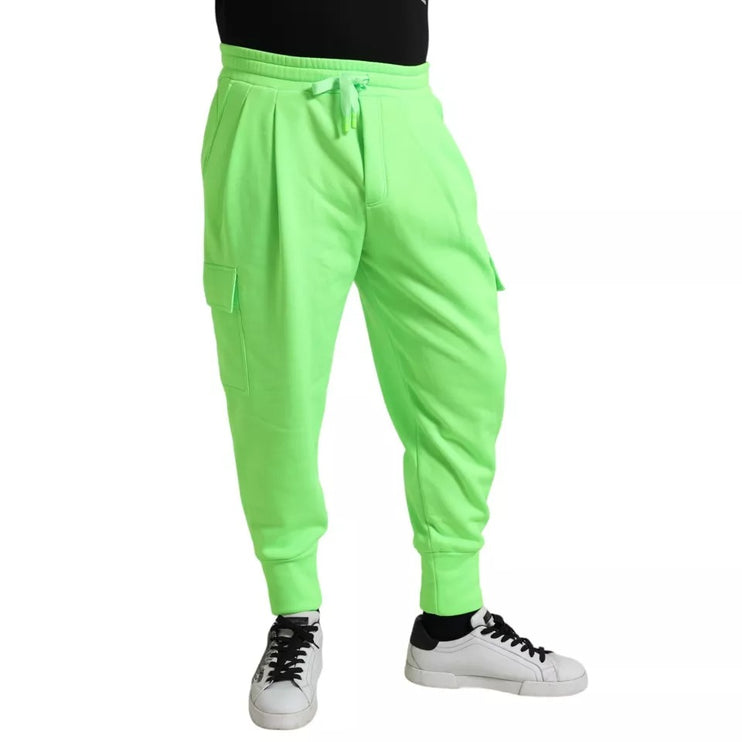 Neon groene polyester jogger joggerbroek broek