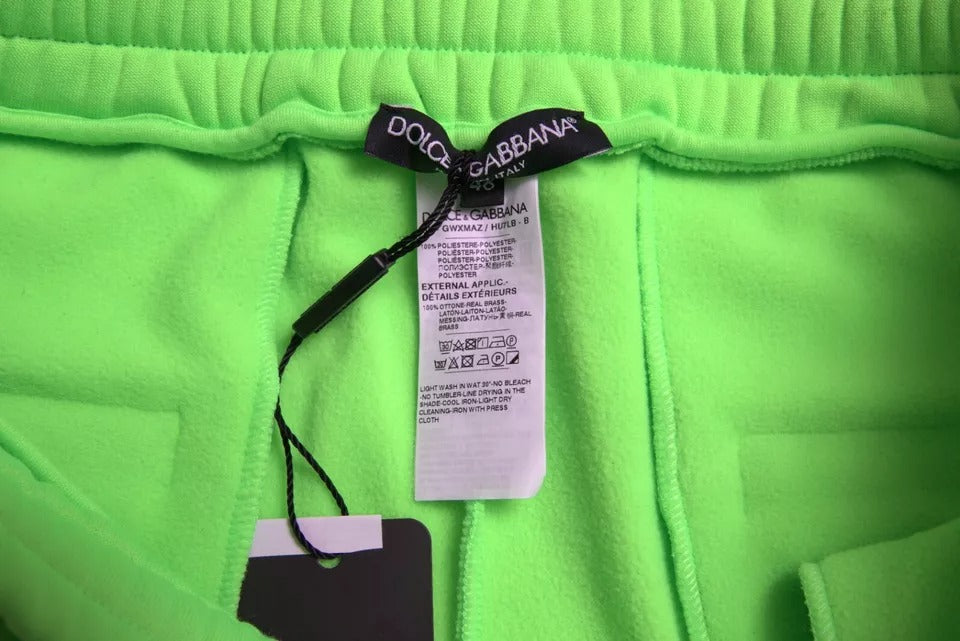 Neon groene polyester jogger joggerbroek broek