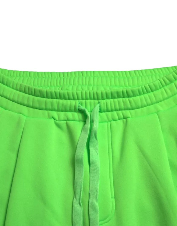 Neon groene polyester jogger joggerbroek broek