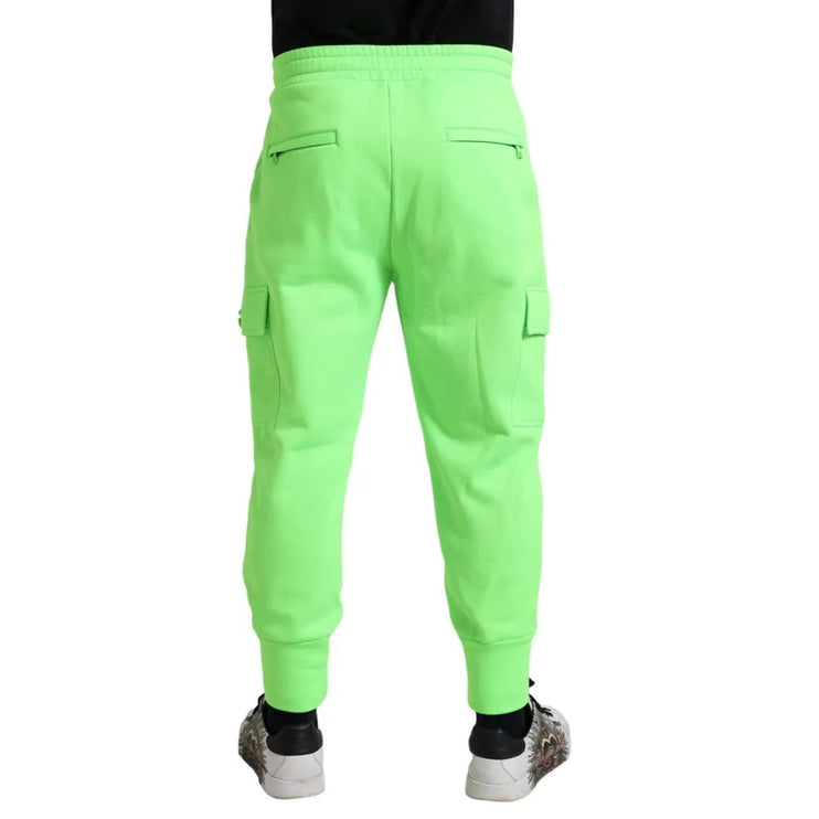 Neon groene polyester jogger joggerbroek broek