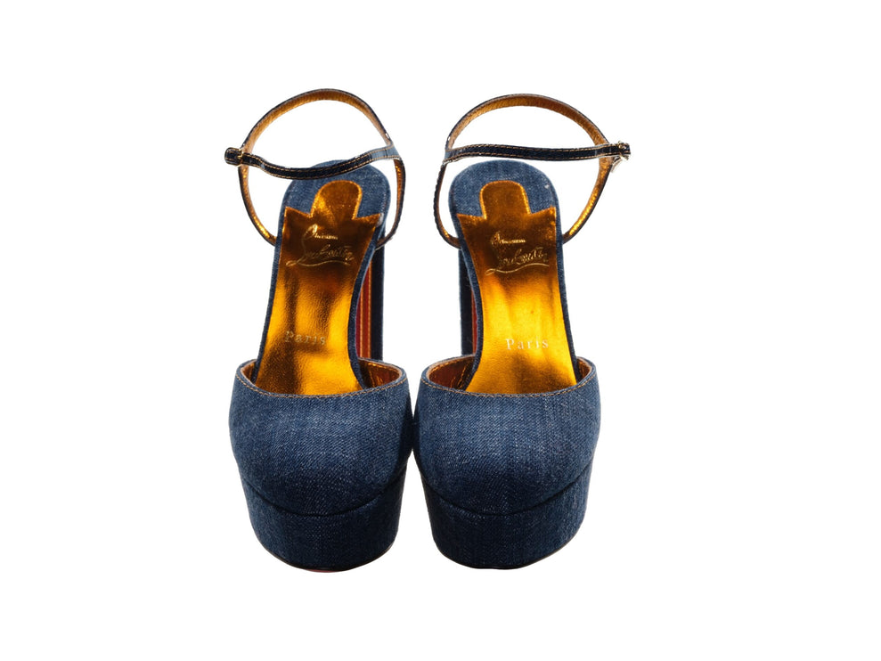 Coluna Denim Navy Blue Platform Tacs Bombas