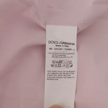 Vestido de algodón de color rosa claro hombres formales camisa dorada