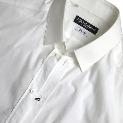 Vestido de esmoquin de algodón formal blanco camisa dorada