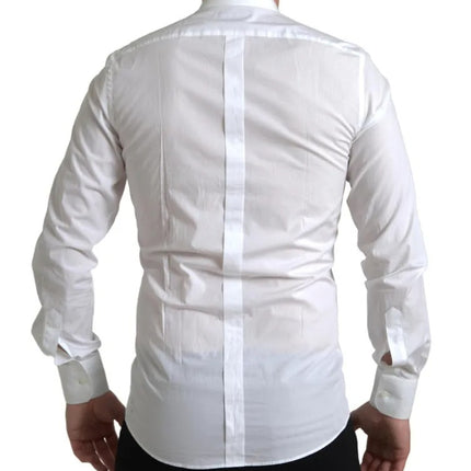 Vestido de esmoquin de algodón formal blanco camisa dorada