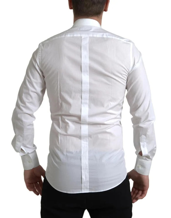 Vestido de esmoquin de algodón formal blanco camisa dorada