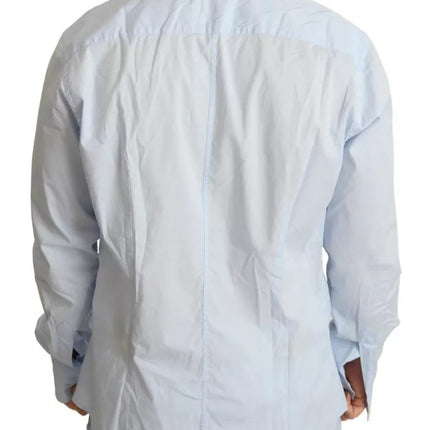 Lichtblauw katoenen stretch formeel martini shirt