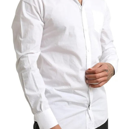 Camisa de vestido de esmoquin de algodón formal de oro blanco