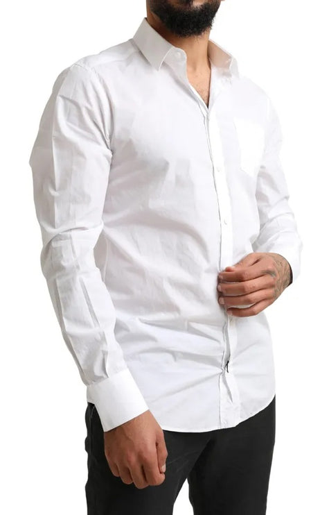 Camisa de vestido de esmoquin de algodón formal de oro blanco