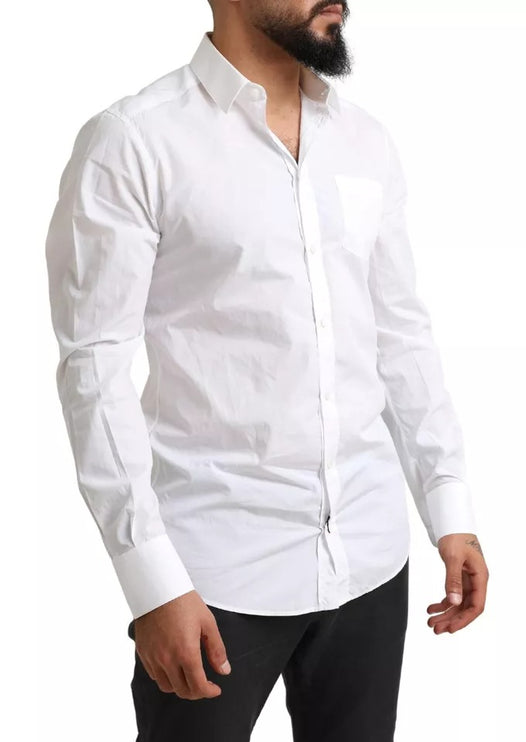 Camisa de vestido de esmoquin de algodón formal de oro blanco