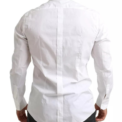 Camisa de vestido de esmoquin de algodón formal de oro blanco