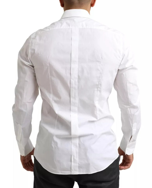 Camisa de vestido de esmoquin de algodón formal de oro blanco