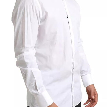 Camisa de vestido de esmoquin de algodón formal de oro blanco