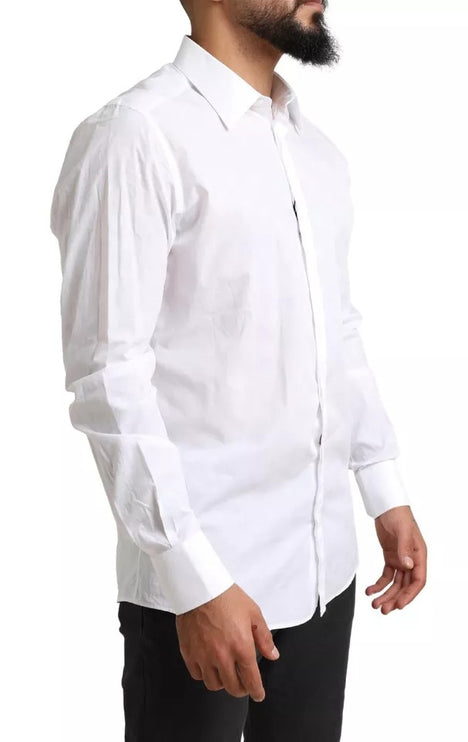 Camisa de vestido de esmoquin de algodón formal de oro blanco