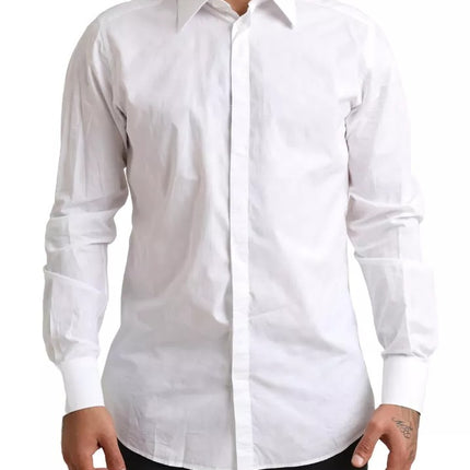 Camisa de vestido de esmoquin de algodón formal de oro blanco