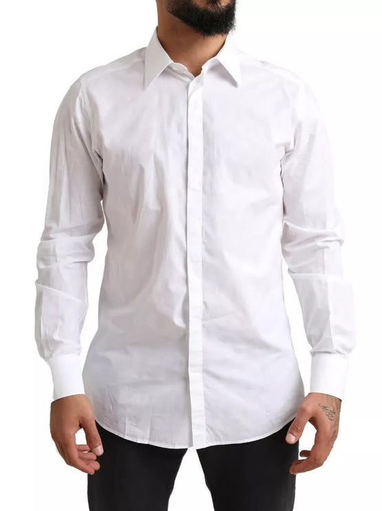 Camisa de vestido de esmoquin de algodón formal de oro blanco