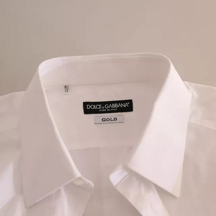 Camisa de vestido de esmoquin de algodón formal de oro blanco