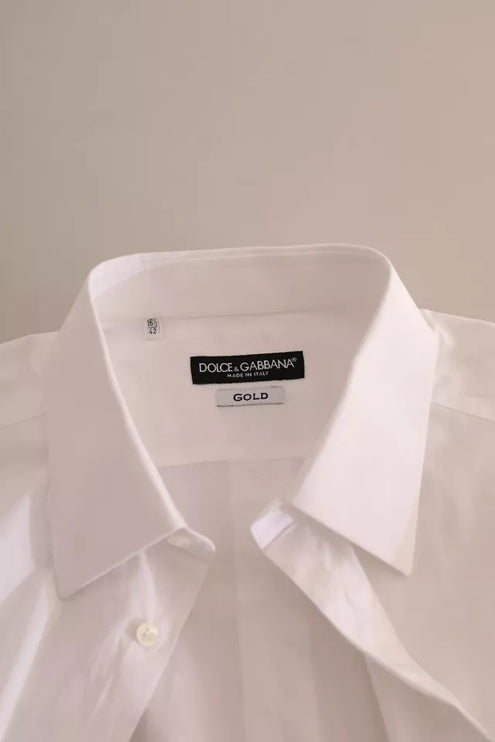 Camisa de vestido de esmoquin de algodón formal de oro blanco