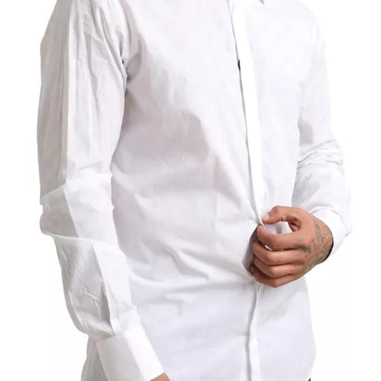 Camisa de vestido de esmoquin de algodón formal de oro blanco