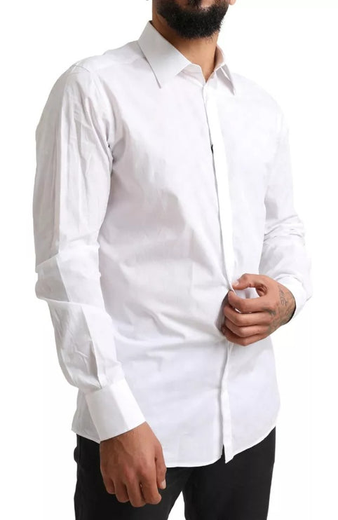 Camisa de vestido de esmoquin de algodón formal de oro blanco