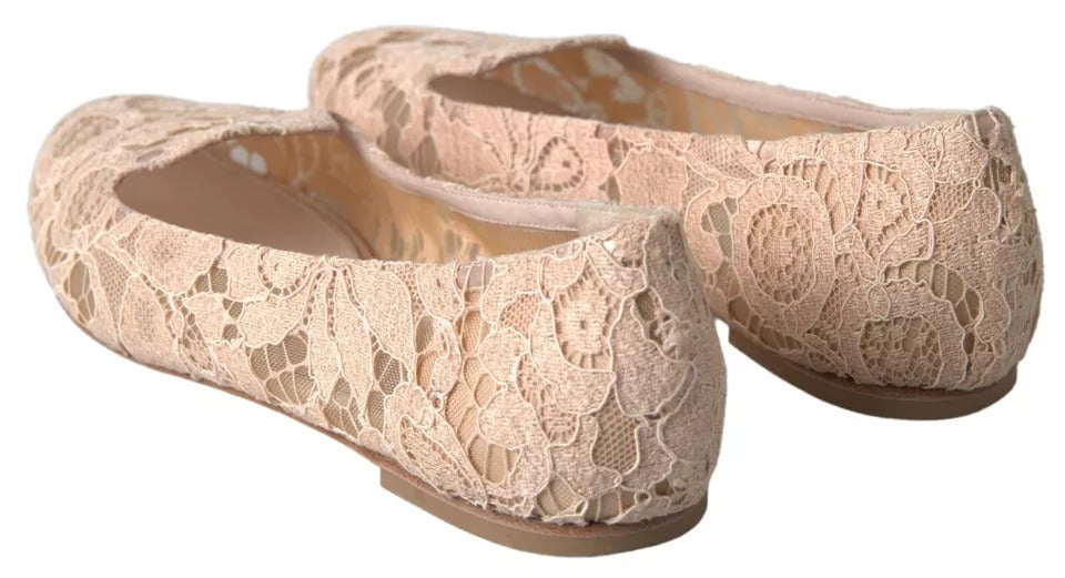 Chaussures à limons en dentelle florale beige chaussures