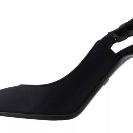 Scarpe con i tacchi con slingback intampeuse abbellite nere