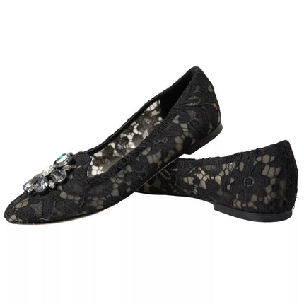 Chaussures de cristaux en dentelle Taormina noire