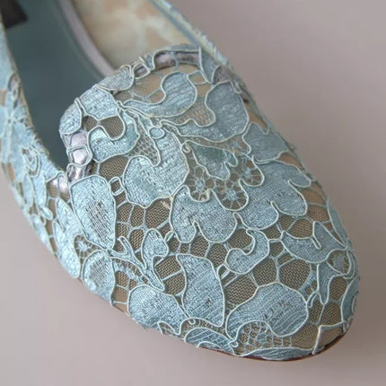 Chaussages à mo Lif de dentelle floral bleu chaussures