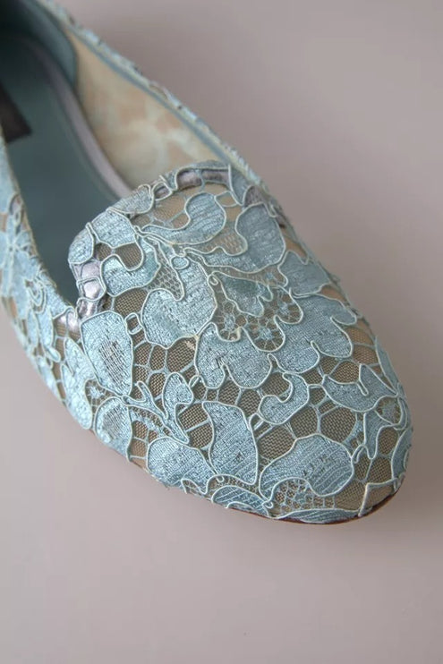 Chaussages à mo Lif de dentelle floral bleu chaussures