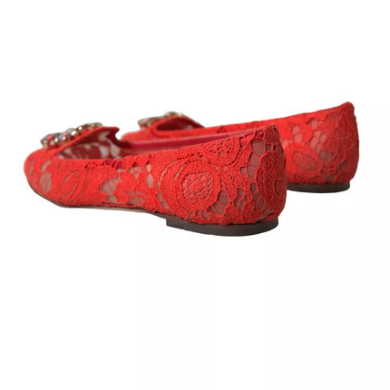 Chaussures de mocassins de ballet en cristal rouge