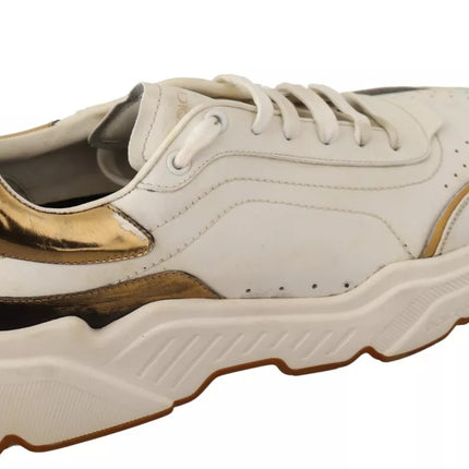 Zapatos de zapatillas de deporte de cuero de cuero de oro blanco