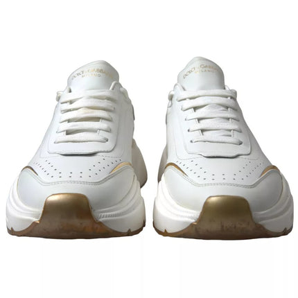 Zapatos de zapatillas de deporte de cuero de cuero de oro blanco