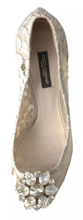 Teli di cristallo in pizzo Taormin White Pompa scarpe