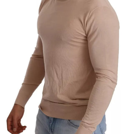 Pull de pull à col roulé en cachemire beige