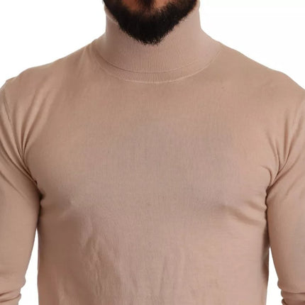 Pull de pull à col roulé en cachemire beige