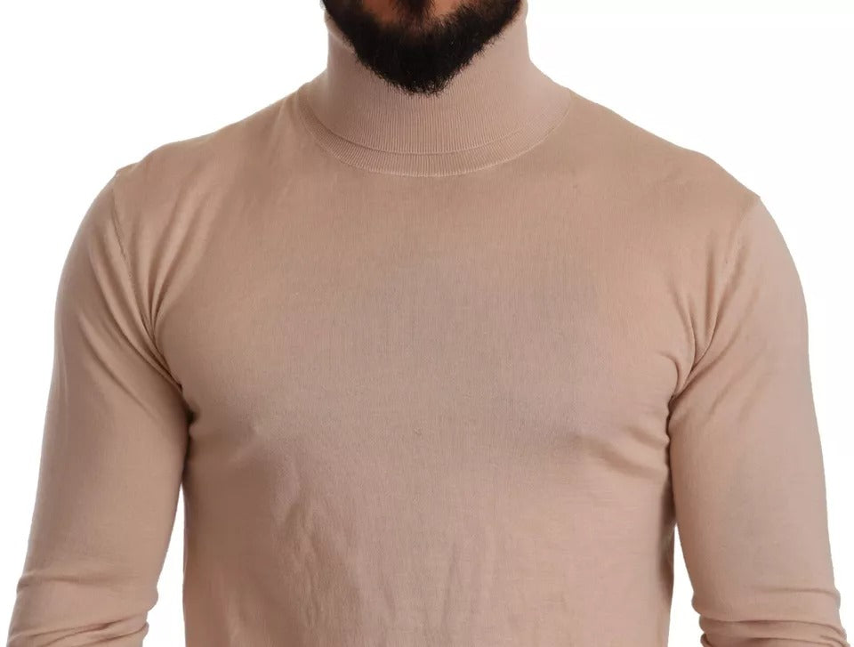 Pull de pull à col roulé en cachemire beige