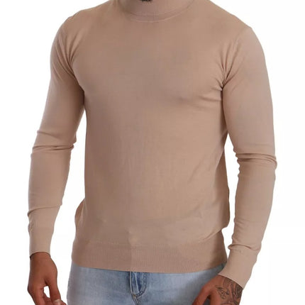 Pull de pull à col roulé en cachemire beige