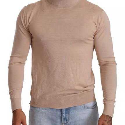 Pull de pull à col roulé en cachemire beige