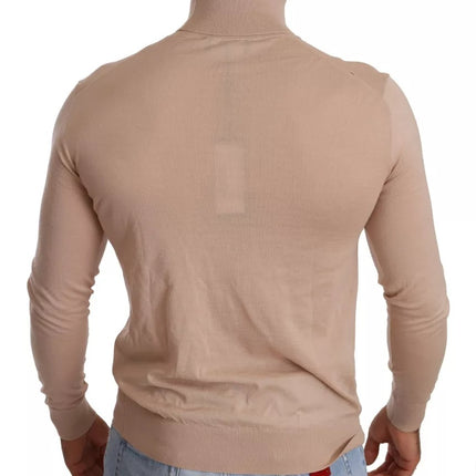 Pull de pull à col roulé en cachemire beige