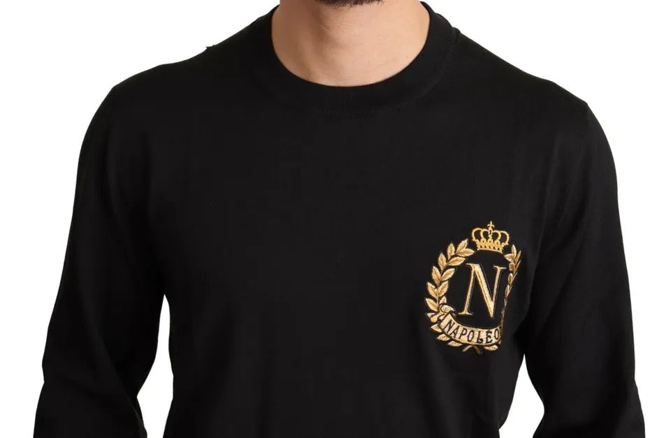 Pull en or napoléon en soie noire