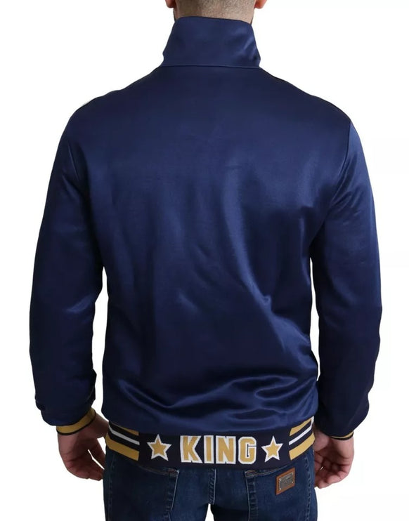 Blue Heraldic Patch rayé King Beed