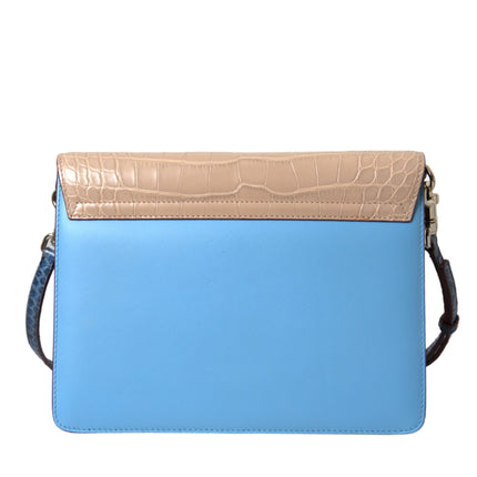 Blue beige en cuir exotique Lucia Crossbody Purse Sac