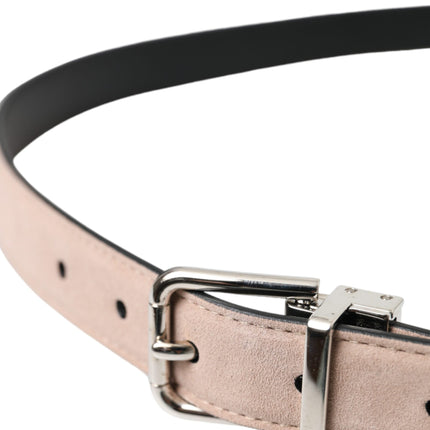 Beige Suede Leather Silver Buckle Belt Men