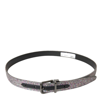 Multicolor Embellished Silver Metal Buckle Belt