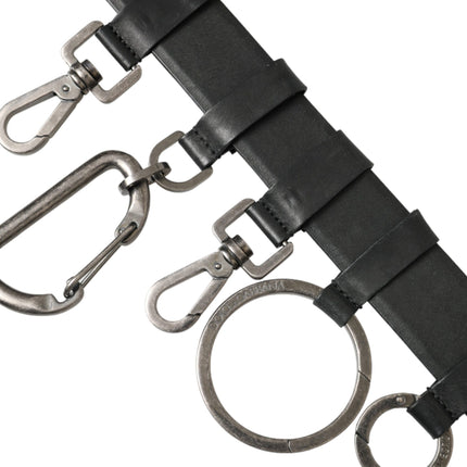 Black Calf Leather Silver Metal Buckle Belt